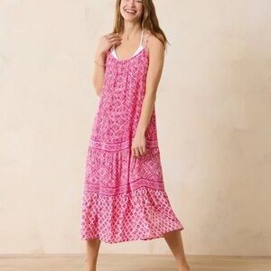 Tommy Bahama Pink Patterned Midi Dress